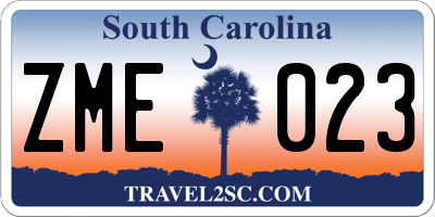 SC license plate ZME023