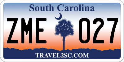 SC license plate ZME027