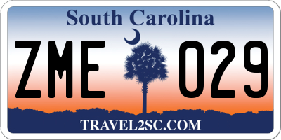 SC license plate ZME029