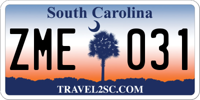 SC license plate ZME031