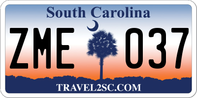 SC license plate ZME037