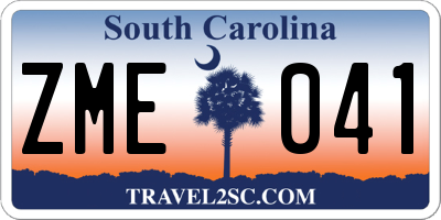 SC license plate ZME041
