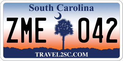 SC license plate ZME042
