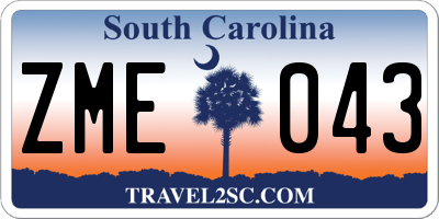 SC license plate ZME043