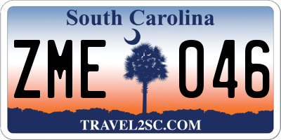 SC license plate ZME046
