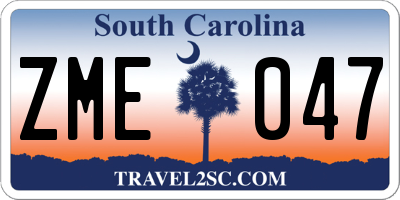SC license plate ZME047