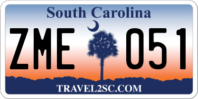 SC license plate ZME051
