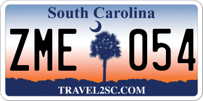 SC license plate ZME054