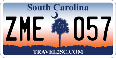 SC license plate ZME057