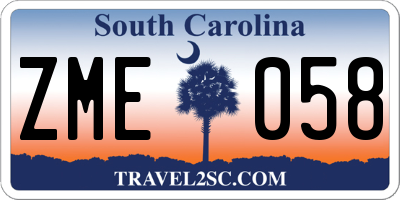 SC license plate ZME058