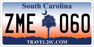 SC license plate ZME060