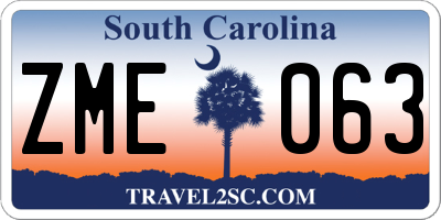 SC license plate ZME063