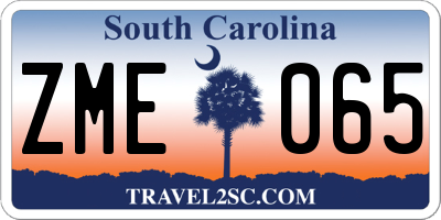SC license plate ZME065