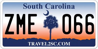 SC license plate ZME066