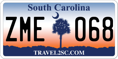 SC license plate ZME068