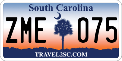 SC license plate ZME075
