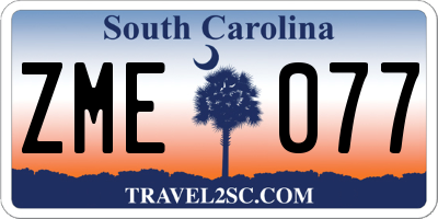 SC license plate ZME077