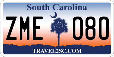 SC license plate ZME080