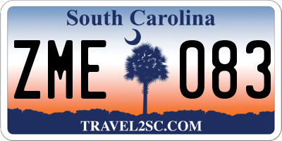 SC license plate ZME083
