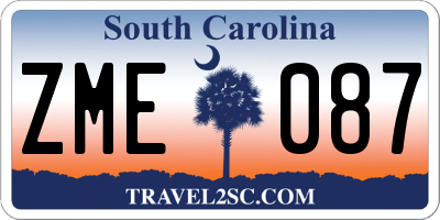 SC license plate ZME087