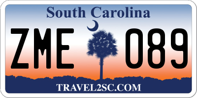 SC license plate ZME089