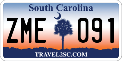 SC license plate ZME091