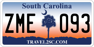 SC license plate ZME093