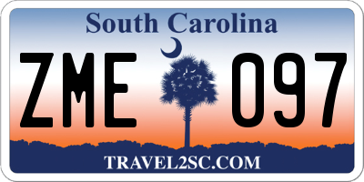 SC license plate ZME097