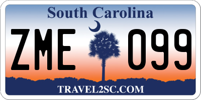 SC license plate ZME099