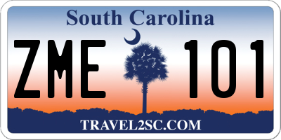 SC license plate ZME101