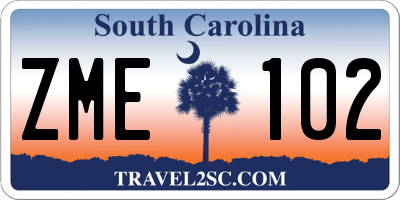 SC license plate ZME102
