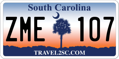SC license plate ZME107
