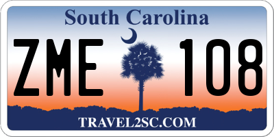 SC license plate ZME108