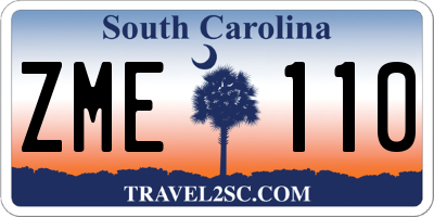 SC license plate ZME110