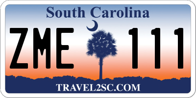SC license plate ZME111