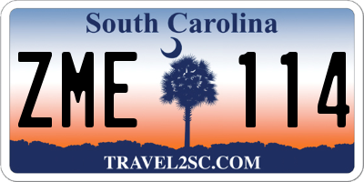 SC license plate ZME114