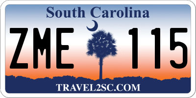 SC license plate ZME115