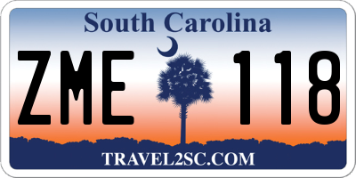 SC license plate ZME118