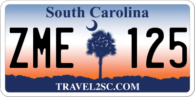 SC license plate ZME125