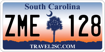 SC license plate ZME128