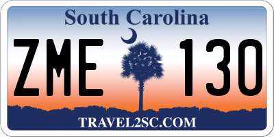 SC license plate ZME130
