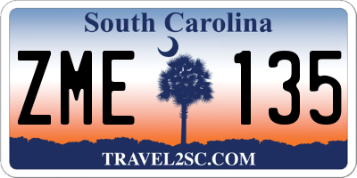 SC license plate ZME135