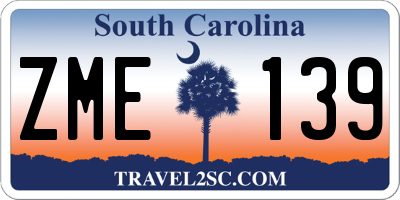 SC license plate ZME139