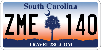SC license plate ZME140
