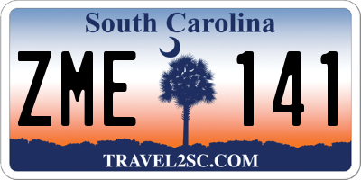 SC license plate ZME141