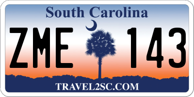 SC license plate ZME143