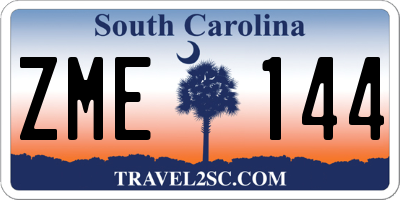 SC license plate ZME144