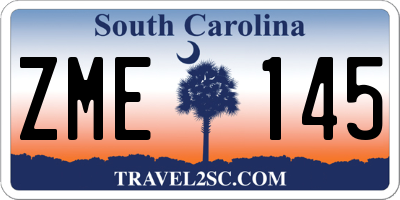SC license plate ZME145