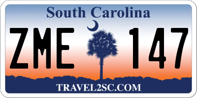 SC license plate ZME147