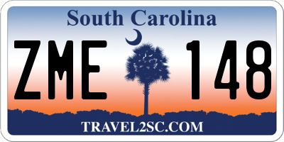 SC license plate ZME148